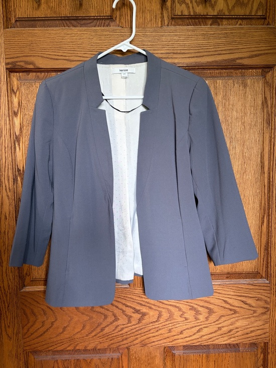 24/7 Maurices Jackets & Blazers - kensie Gray Open-Front Three-Quarter Sleeve Blazer